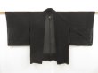 Photo1: 5320T03z300 Vintage Japanese Kimono Silk See through HAORI Shibakusa Black (1)