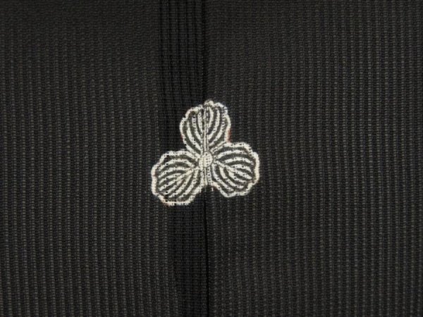 Photo5: 5320T03z300 Vintage Japanese Kimono Silk See through HAORI Shibakusa Black (5)