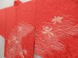 Photo2: 5320T04z560 Vintage Japanese Kimono Silk HAORI Flower Tomato red (2)