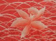 Photo4: 5320T04z560 Vintage Japanese Kimono Silk HAORI Flower Tomato red (4)