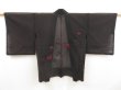Photo1: 5320T07z240 Vintage Japanese Kimono Silk See through HAORI Flower Black (1)