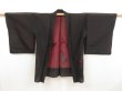Photo5: 5320T07z240 Vintage Japanese Kimono Silk See through HAORI Flower Black (5)