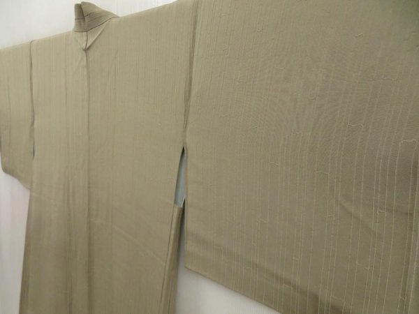 Photo2: 5320T08z580 Vintage Japanese Kimono Silk HAORI Bamboo Green-Gray (2)