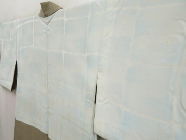 Photo7: 5320T08z580 Vintage Japanese Kimono Silk HAORI Bamboo Green-Gray (7)