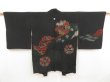 Photo1: 5320T09z450 Vintage Japanese Kimono Silk HAORI Paulownia Black (1)