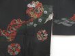Photo3: 5320T09z450 Vintage Japanese Kimono Silk HAORI Paulownia Black (3)