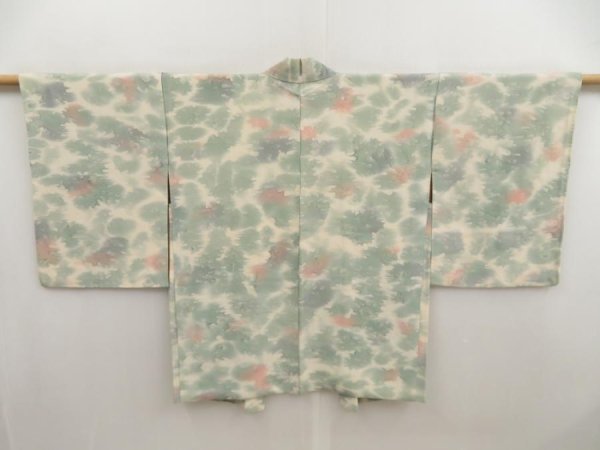 Photo1: 5320T10z530 Vintage Japanese Kimono Silk HAORI  Off-white (1)