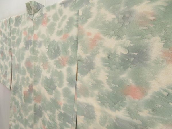 Photo2: 5320T10z530 Vintage Japanese Kimono Silk HAORI  Off-white (2)