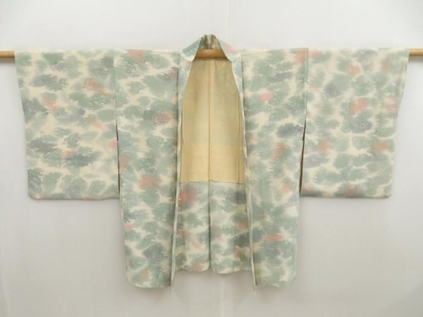 Photo5: 5320T10z530 Vintage Japanese Kimono Silk HAORI  Off-white (5)
