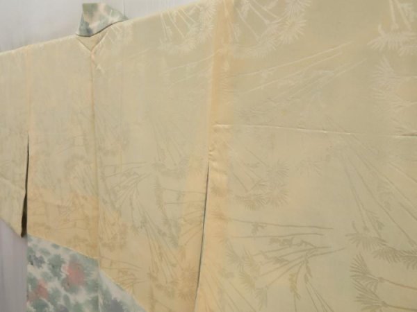 Photo7: 5320T10z530 Vintage Japanese Kimono Silk HAORI  Off-white (7)