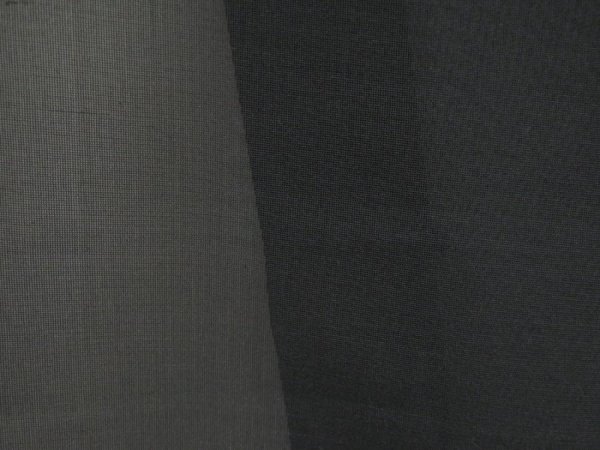 Photo4: 5320T11z260 Vintage Japanese Kimono Silk See through HAORI Plain Black (4)