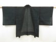 Photo1: 5321T06z230 Vintage Japanese Kimono Silk See through HAORI  Black (1)