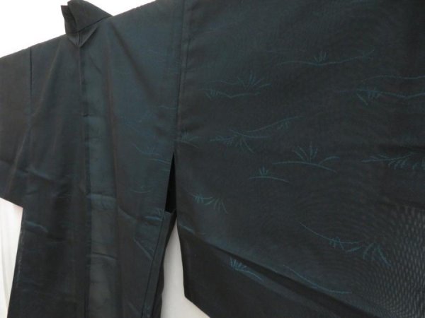 Photo2: 5321T06z230 Vintage Japanese Kimono Silk See through HAORI  Black (2)