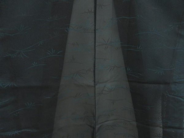 Photo3: 5321T06z230 Vintage Japanese Kimono Silk See through HAORI  Black (3)
