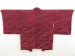 Photo1: 5321T07z490 Vintage Japanese Kimono Silk HAORI  Red-Pink (1)