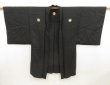 Photo6: 5321T10z410 Vintage Japanese Kimono Silk Men's See through HAORI Black (6)