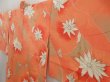 Photo2: 5321T11z530 Vintage Japanese Kimono Silk HAORI Flower Coral orange (2)