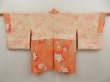 Photo6: 5321T11z530 Vintage Japanese Kimono Silk HAORI Flower Coral orange (6)