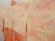 Photo7: 5321T11z530 Vintage Japanese Kimono Silk HAORI Flower Coral orange (7)