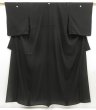 Photo1: 5321T01z590  Japanese Kimono Silk See through KUROMONTSUKI Plain Black (1)