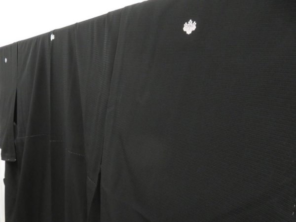 Photo2: 5321T01z590  Japanese Kimono Silk See through KUROMONTSUKI Plain Black (2)