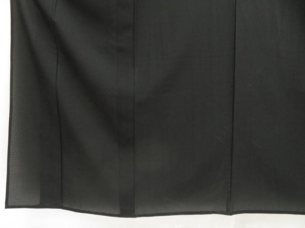 Photo4: 5321T01z590  Japanese Kimono Silk See through KUROMONTSUKI Plain Black (4)