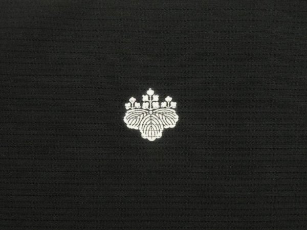 Photo7: 5321T01z590  Japanese Kimono Silk See through KUROMONTSUKI Plain Black (7)