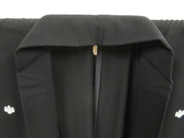 Photo8: 5321T01z590  Japanese Kimono Silk See through KUROMONTSUKI Plain Black (8)