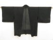 Photo1: 5321T02z280 Vintage Japanese Kimono Silk See through HAORI Wave Black (1)