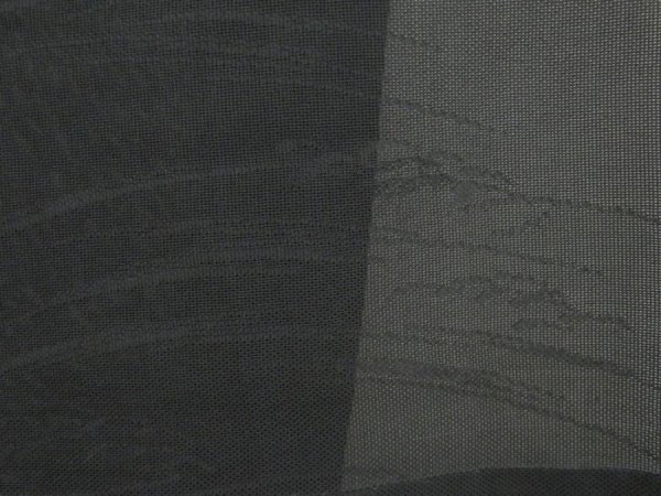 Photo4: 5321T02z280 Vintage Japanese Kimono Silk See through HAORI Wave Black (4)