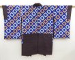 Photo2: 5321T03z400 Antique Japanese Kimono Silk HAORI Flower Grape-Brown (2)