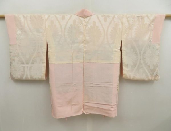 Photo7: 5321T04z610 Vintage Japanese Kimono Silk HAORI Scenery Pink (7)