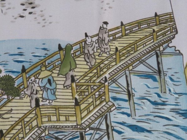 Photo7: 5326T01z480  Japanese Kimono Silk Men's JUBAN  Dull light blue (7)