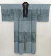 Photo5: 5326T03z490  Japanese Kimono Silk Men's JUBAN Hawk Blue-Gray (5)