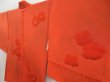Photo2: 5326T10z580 Vintage Japanese Kimono Silk HAORI Flower Orange-Red (2)