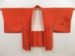 Photo5: 5326T10z580 Vintage Japanese Kimono Silk HAORI Flower Orange-Red (5)