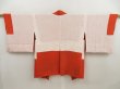 Photo6: 5326T10z580 Vintage Japanese Kimono Silk HAORI Flower Orange-Red (6)