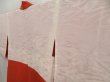 Photo7: 5326T10z580 Vintage Japanese Kimono Silk HAORI Flower Orange-Red (7)