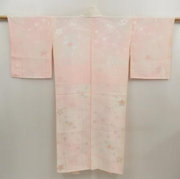 Photo1: 5326T11z570  Japanese Kimono Silk JUBAN Sakura Light pink (1)