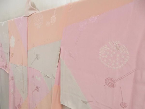 Photo2: 5326T12z640  Japanese Kimono Silk JUBAN Kanzashi Pink (2)