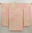 Photo1: 5326T13z610 Vintage Japanese Kimono Silk JUBAN Chrysanthemum Pink (1)
