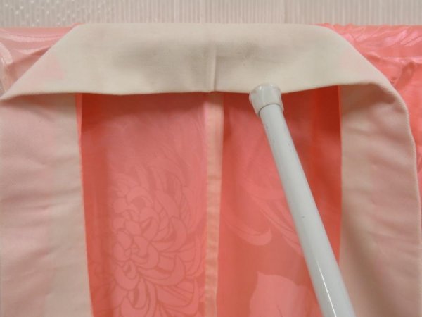 Photo7: 5326T14z630  Japanese Kimono Silk FURISODE JUBAN Chrysanthemum Pink (7)