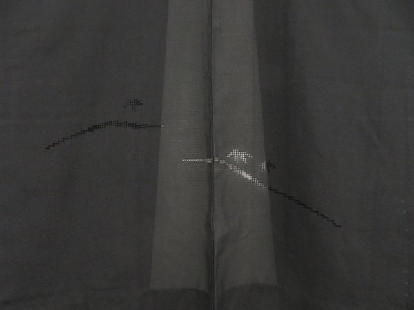 Photo3: 5327T01z270 Vintage Japanese Kimono Silk See through HAORI Bamboo grass Black (3)