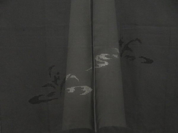 Photo3: 5327T03z260 Vintage Japanese Kimono Silk See through HAORI Flower Black (3)