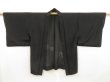Photo5: 5327T03z260 Vintage Japanese Kimono Silk See through HAORI Flower Black (5)