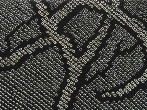 Photo4: 5327T04z710 Vintage Japanese Kimono Silk SHIBORI HAORI Branch Black (4)