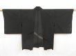 Photo1: 5327T05z270 Vintage Japanese Kimono Silk See through HAORI  Black (1)