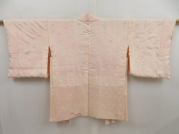 Photo6: 5327T06z500 Vintage Japanese Kimono Silk SHIBORI HAORI Flowers Off-white (6)