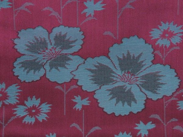 Photo6: 5327T07z730 Vintage Japanese Kimono Silk TSUMUGI Flower Dark grape (6)