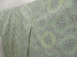 Photo2: 5327T08z710 Vintage Japanese Kimono Silk TSUMUGI Flower Light green (2)